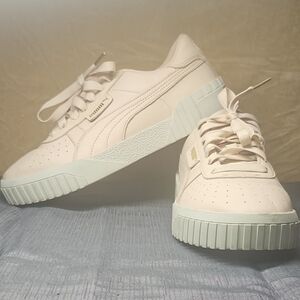 Puma Cream Platform Sneakers with Chunky Sole